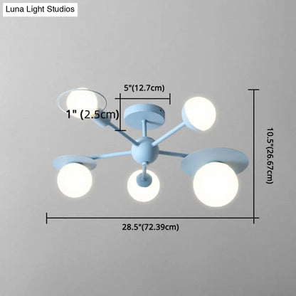 DecorBites™ DecorBites™ 5-Light Macaroon Ceiling Light with Semi-Flush Mount - Perfect for Kindergarten, Hallway, and Bedroom