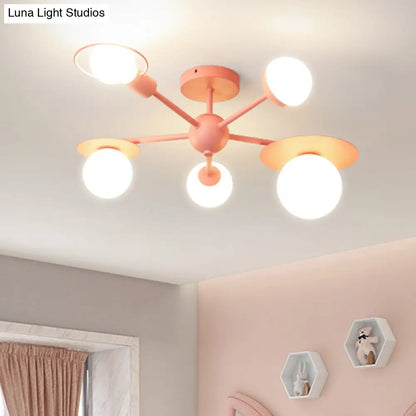 DecorBites™ DecorBites™ 5-Light Macaroon Ceiling Light with Semi-Flush Mount - Perfect for Kindergarten, Hallway, and Bedroom