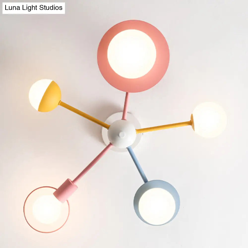 DecorBites™ DecorBites™ 5-Light Macaroon Ceiling Light with Semi-Flush Mount - Perfect for Kindergarten, Hallway, and Bedroom