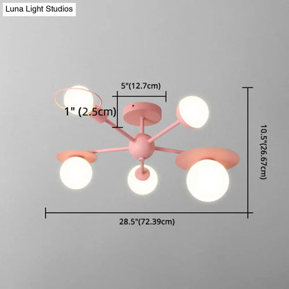DecorBites™ DecorBites™ 5-Light Macaroon Ceiling Light with Semi-Flush Mount - Perfect for Kindergarten, Hallway, and Bedroom
