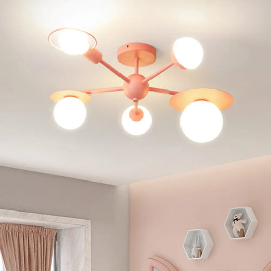 DecorBites™ DecorBites™ 5-Light Macaroon Ceiling Light with Semi-Flush Mount - Perfect for Kindergarten, Hallway, and Bedroom
