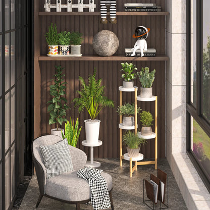 5-Tier Bamboo Plant Stand for Indoor and Outdoor