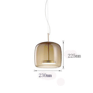 Cognac Glass Disc Chandelier