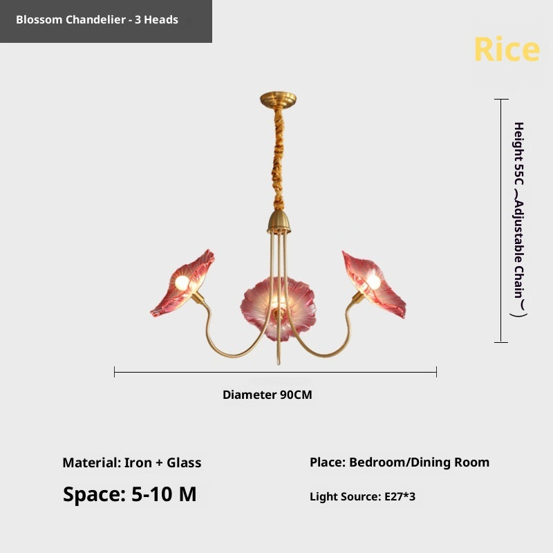 Glass Lotus Leaf Chandelier