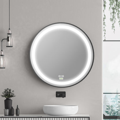 28-Inch Lighted Bathroom Mirror for Wall