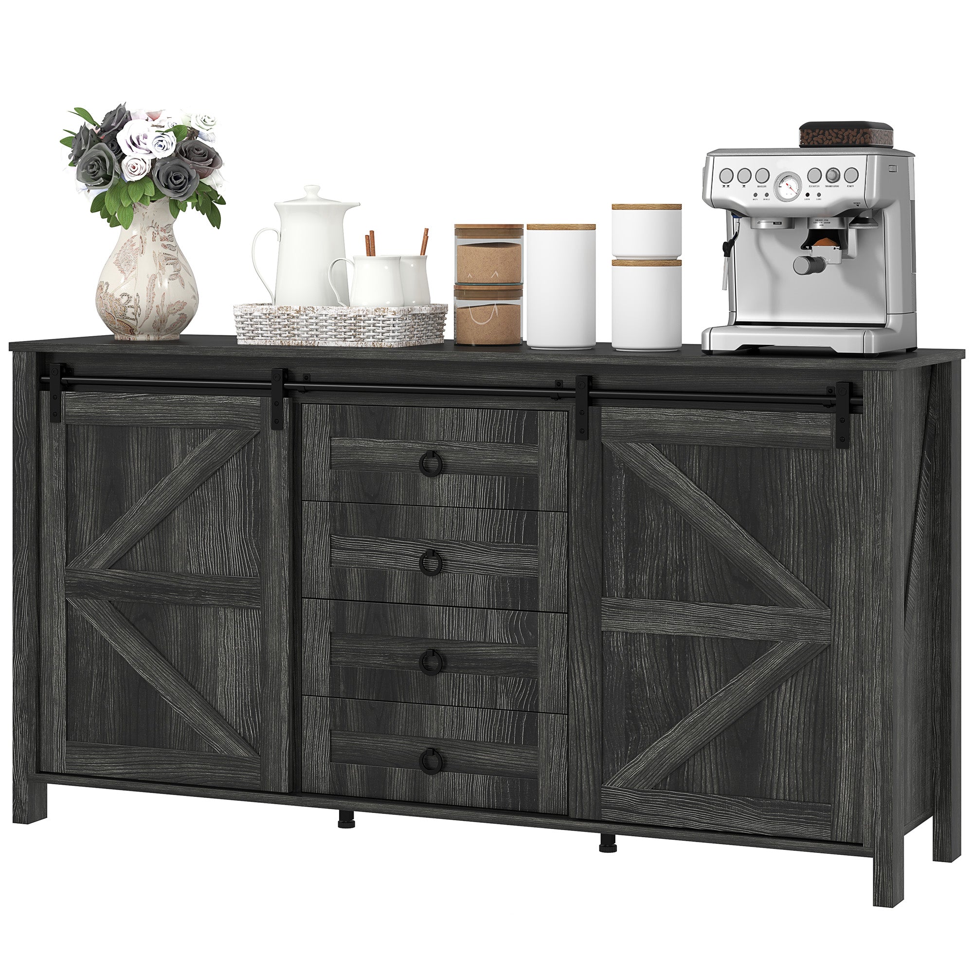 Gray Farmhouse Buffet Cabinet