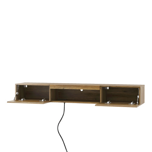 Brown LED Floating TV Stand