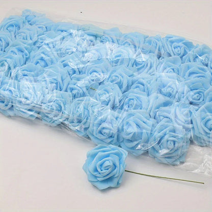 50pcs White PE Rose Heads