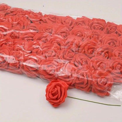 50pcs White PE Rose Heads