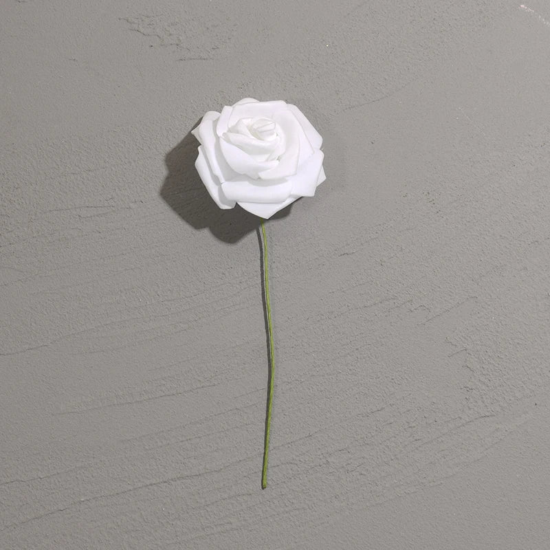 50pcs White PE Rose Heads