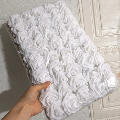 50pcs White PE Rose Heads