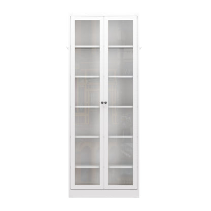 Metal Kitchen Pantry Cabinet -  Tall Storage With 5 Adjustable Shelves, White Freestanding Cabinet For Kitchen Pantry Bathroom