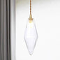 Contemporary Amber/Clear Glass Diamond Pendant Light: Stylish 1-Light Dining Room Hanging Lamp Kit (3"/4" Wide)