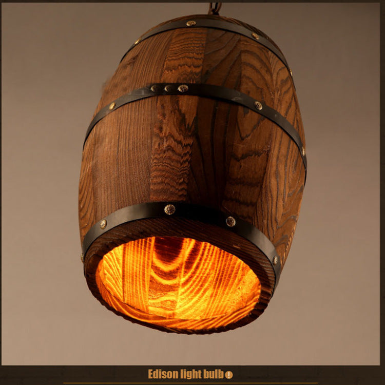 Wooden Barrel Chandelier