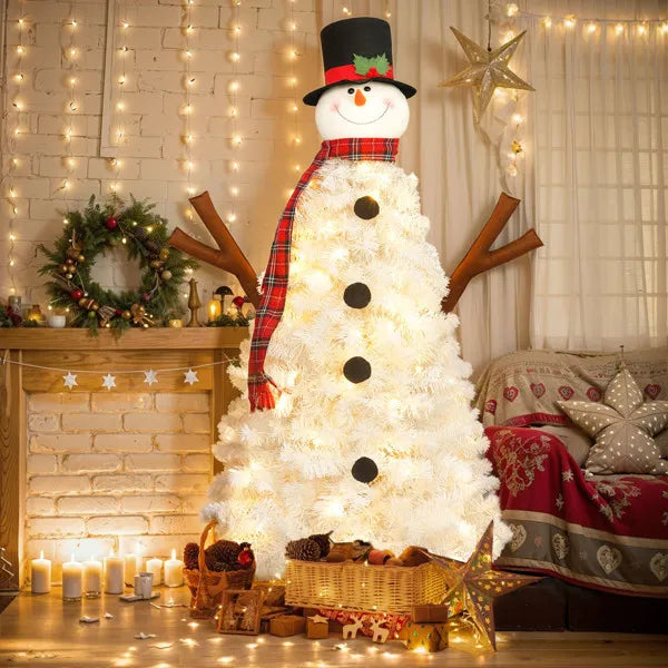 Snowman-Shaped Christmas Tree