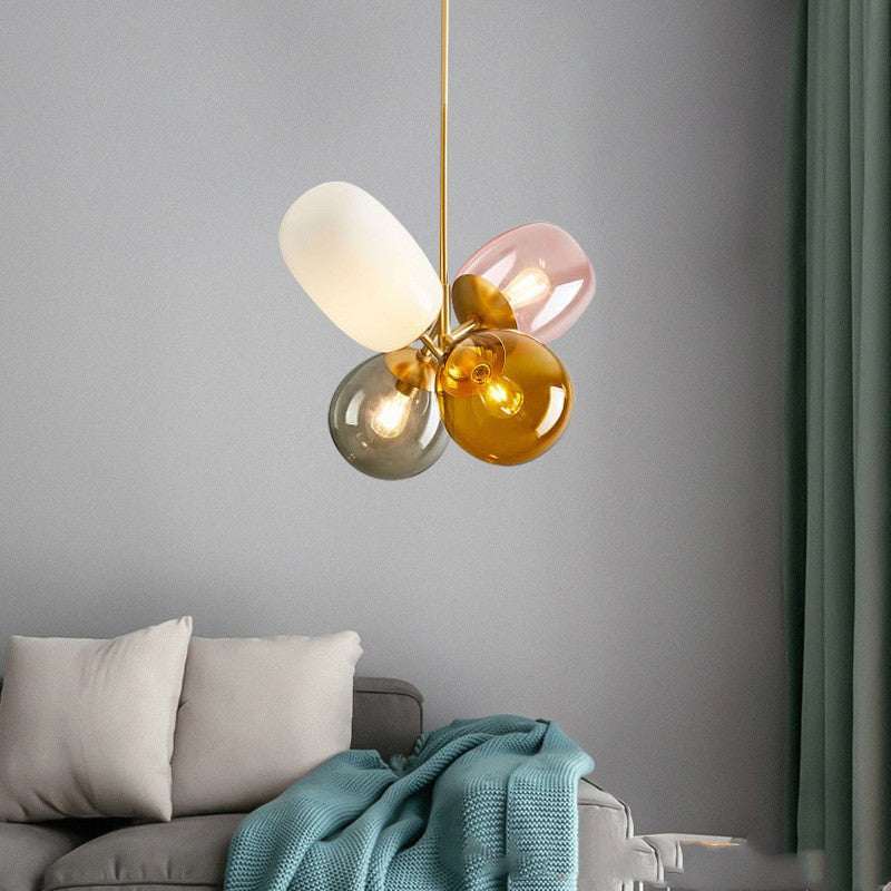 Chandelier de Comedor en Vidrio Artístico Nórdico Creativo