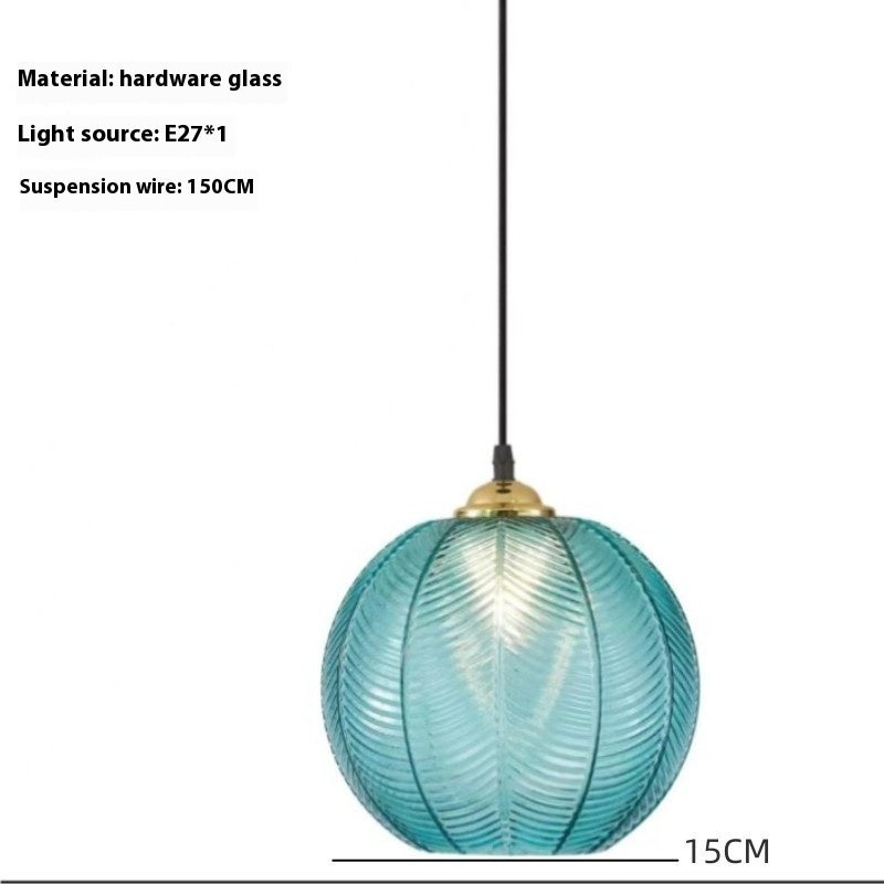 Leaf Pattern Glass Chandelier