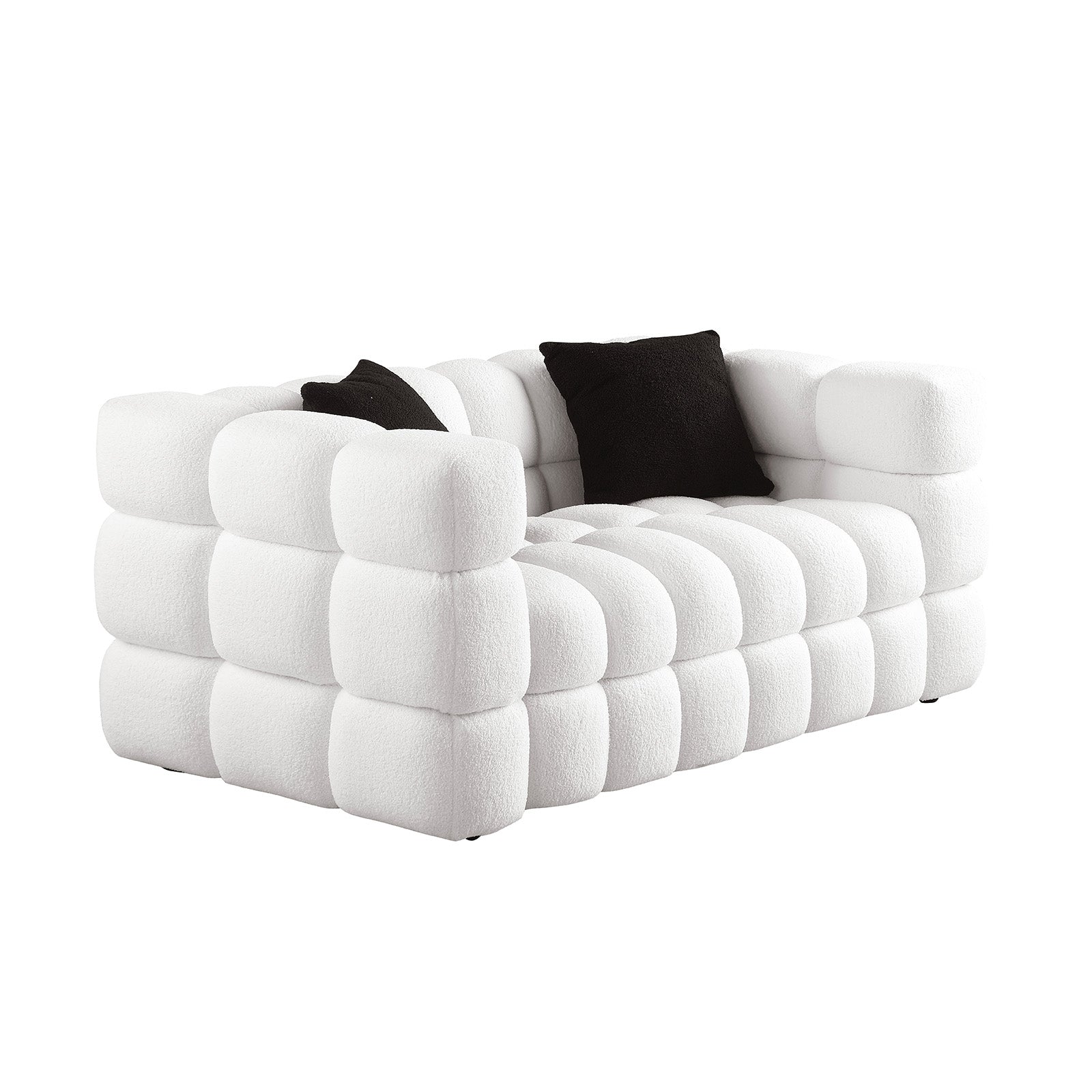 White Boucle 2-Seater Sofa