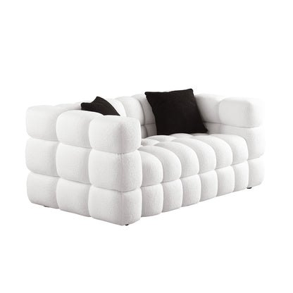 62.2length ,35.83inch  Deepth ,human Body Structure For USA People, Marshmallow Sofa,boucle Sofa ,White Color, 2 Seater