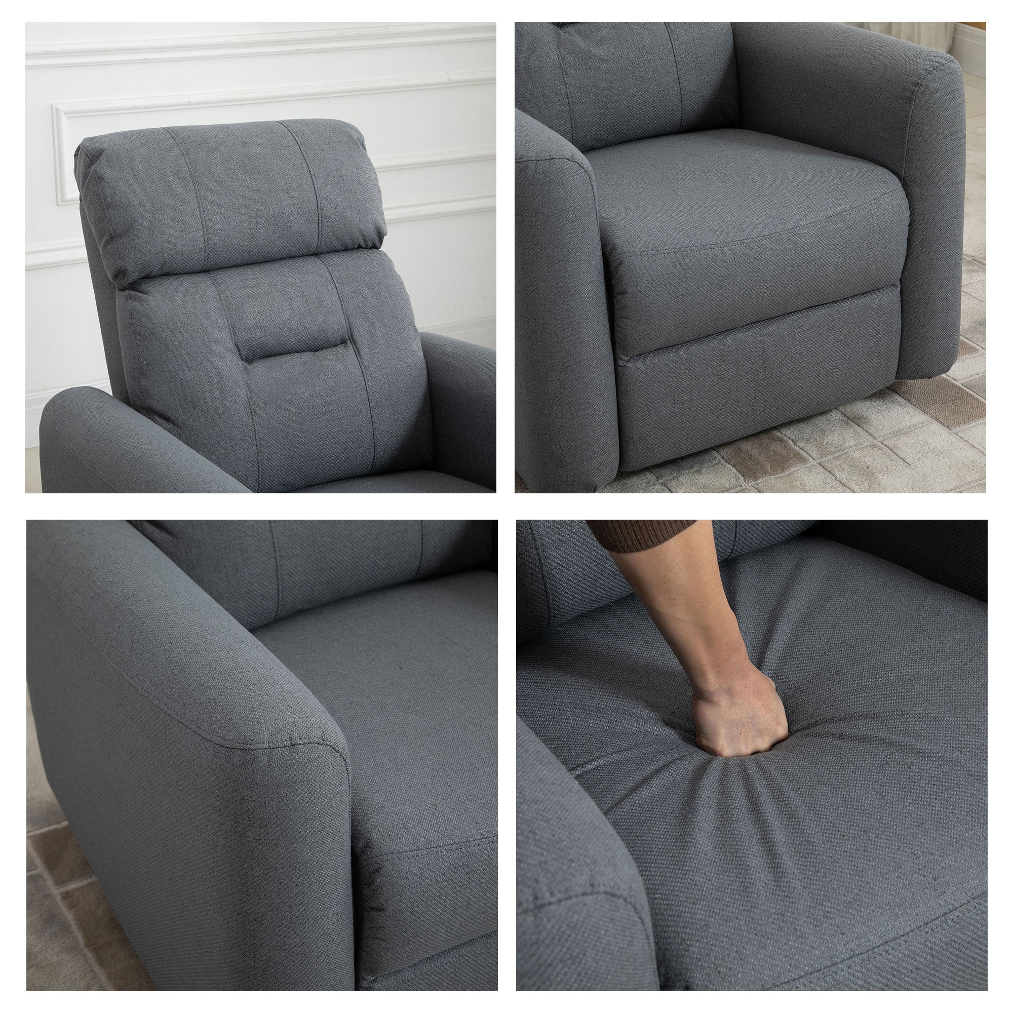 Gray Recliner Swivel Chair
