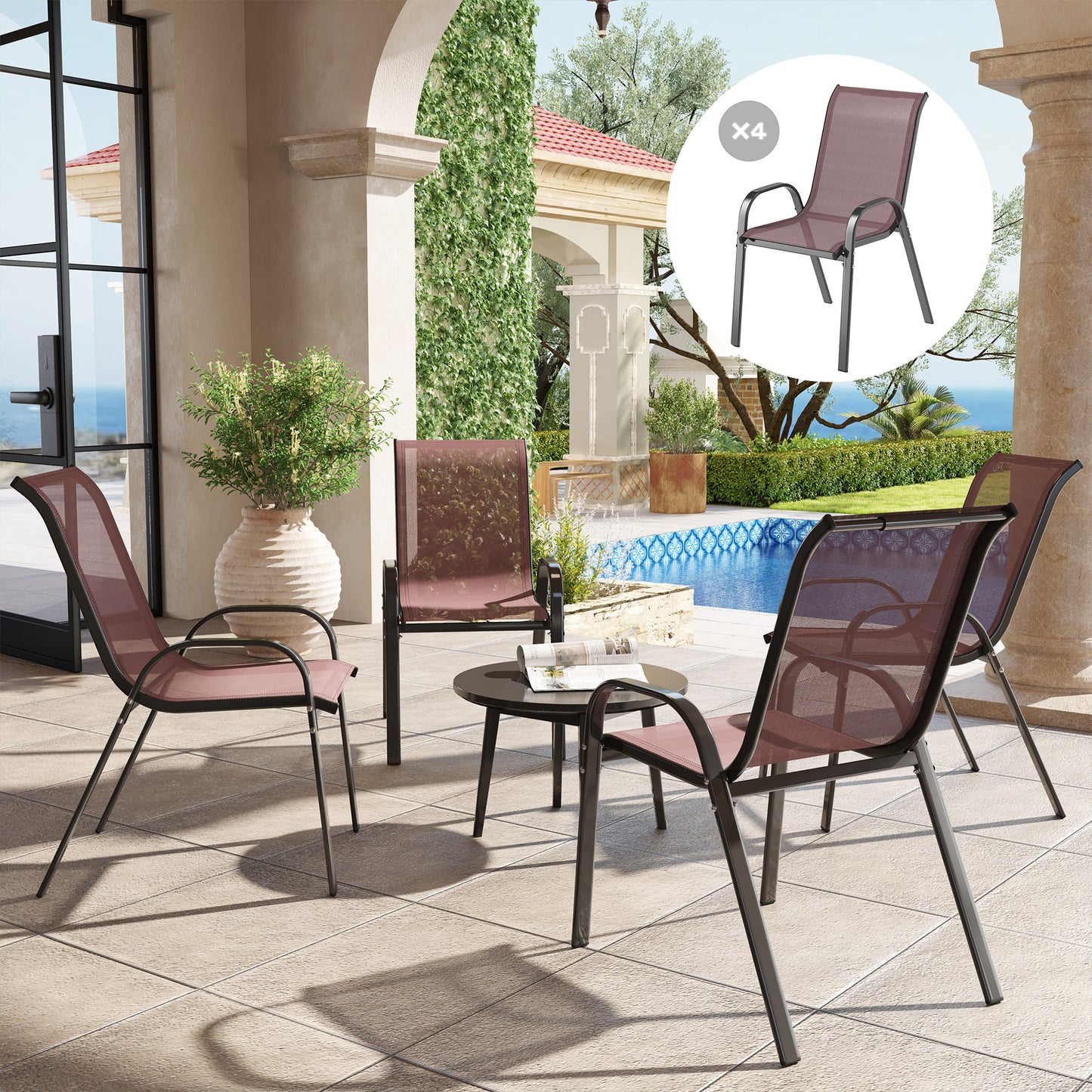 Set of 4 Outdoor Dining Chairs