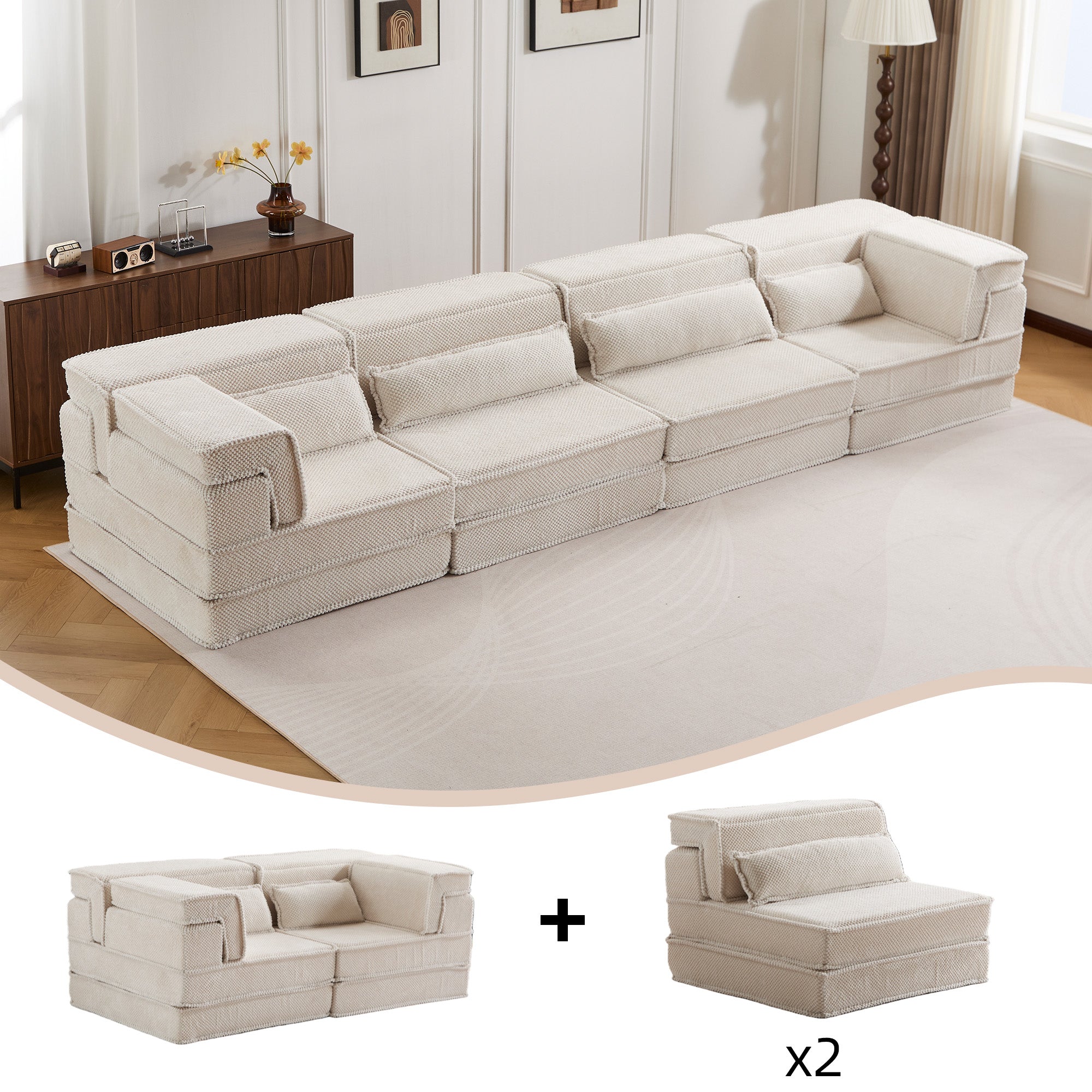 White Modular Floor Sofa