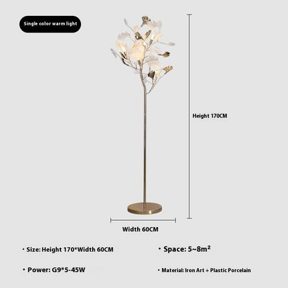 Ginkgo Leaf Floor Lamp Living Room Bedroom Decorative Lamp