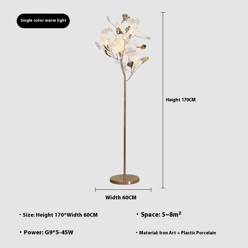 Marble Ginkgo Leaf Floor Lamp