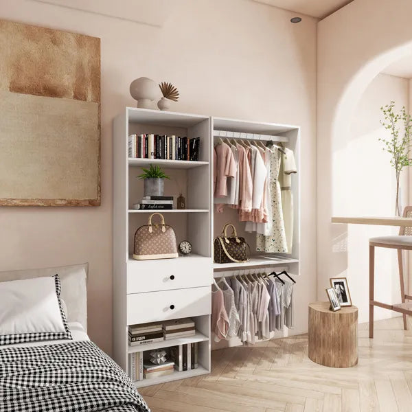 White Modular Wardrobe System