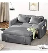 55" Velvet Convertible Sofa Bed