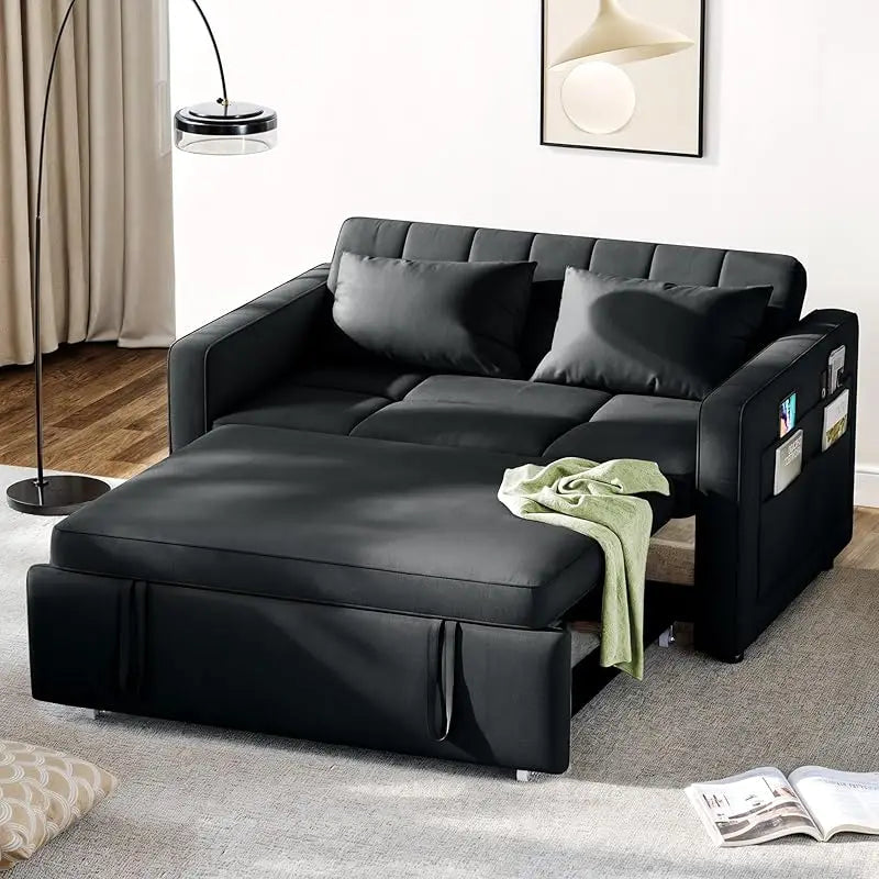 55" Velvet Convertible Sofa Bed