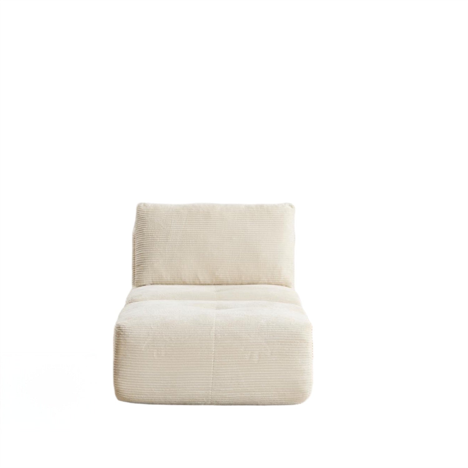 Sofá Moderno de Espuma de Memoria Comprimida, Chaise Longue Individual para Sala de Estar, Sofá Seccional Modular en Forma de Nube Amigable con Mascotas, Tela de Corduroy, Otomana Móvil, Sin Ensamblaje Requerido, Beige