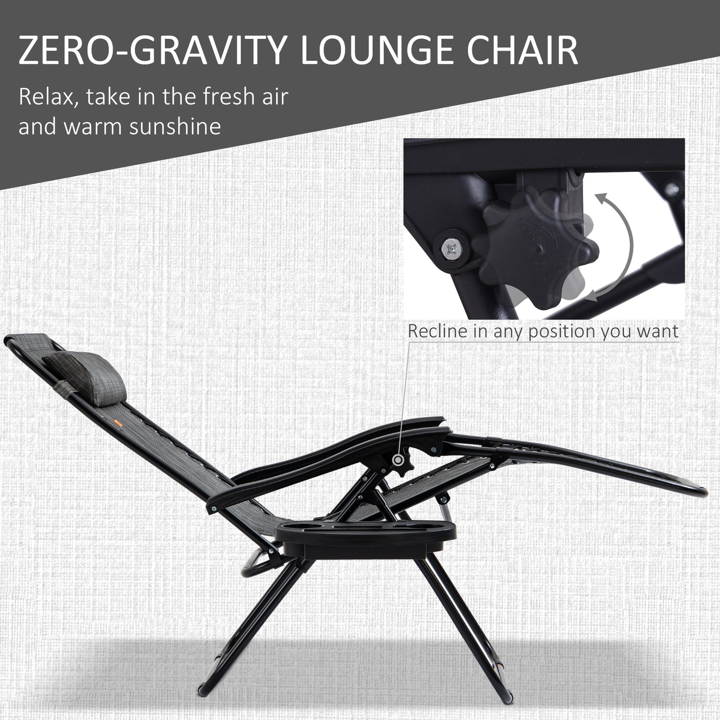 Zero Gravity Chair Set with Side Table
