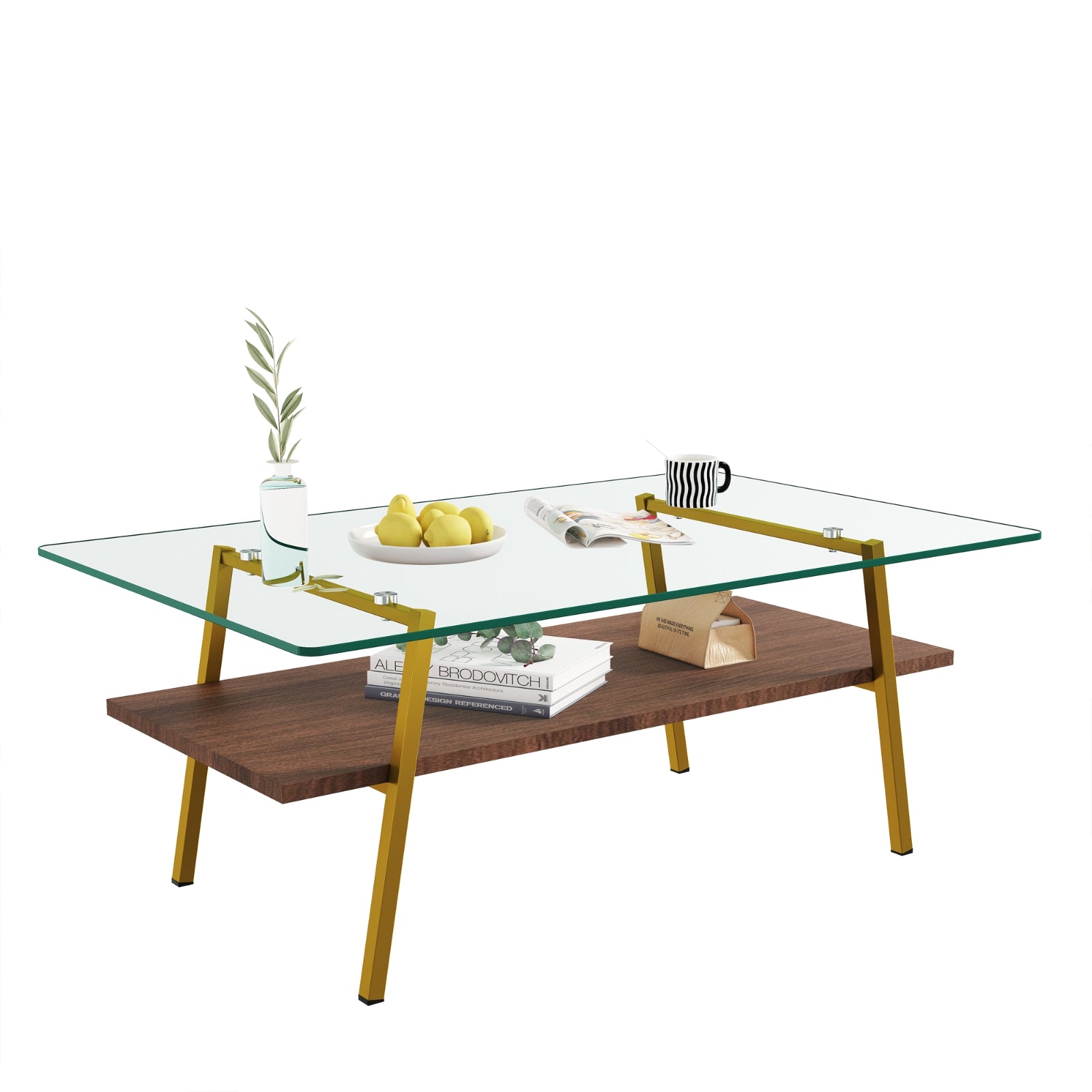 Glass Gold Coffee Table