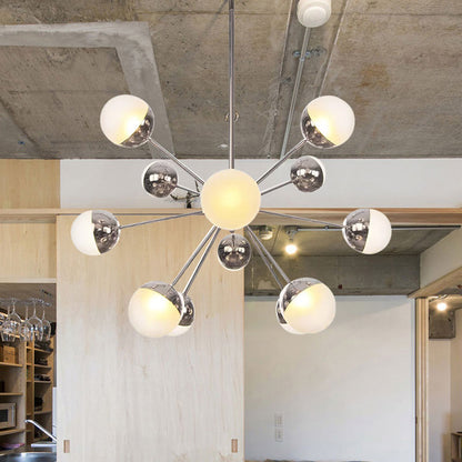 Lámpara de techo semiempotrada DecorBites™ Globe para comedor, con cristal blanco/transparente/gris ahumado - 9/12/15 luces - Diseño contemporáneo en cobre/cromo/oro