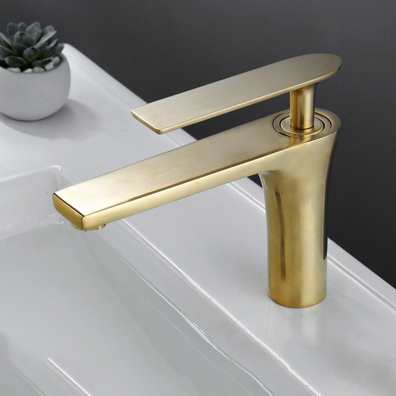 Brushed Gold Basin Faucet With Ceramic Disc Valve