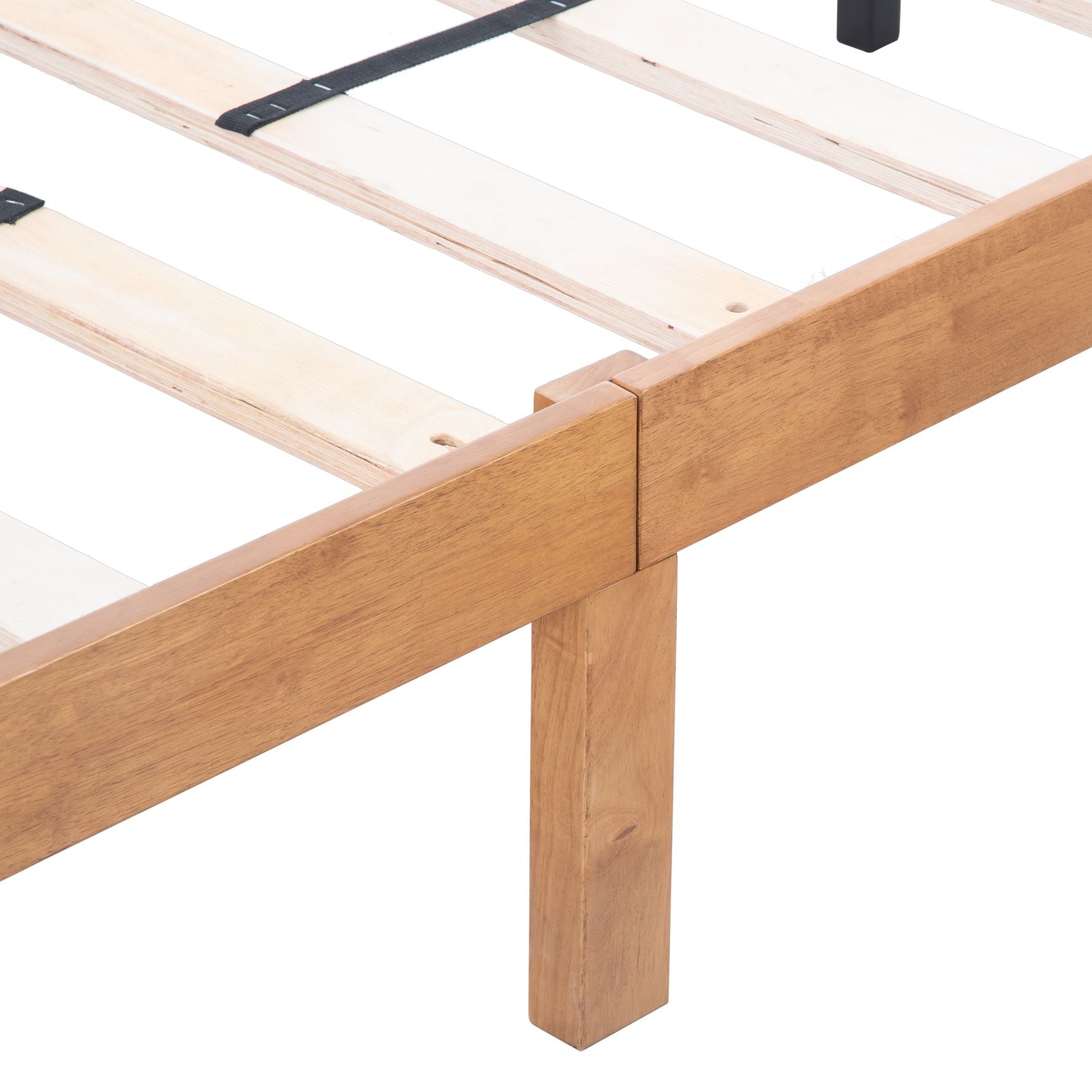 Walnut Platform Bed Frame Queen No Box Spring