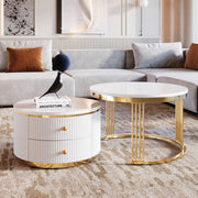 White Round Nesting Tables