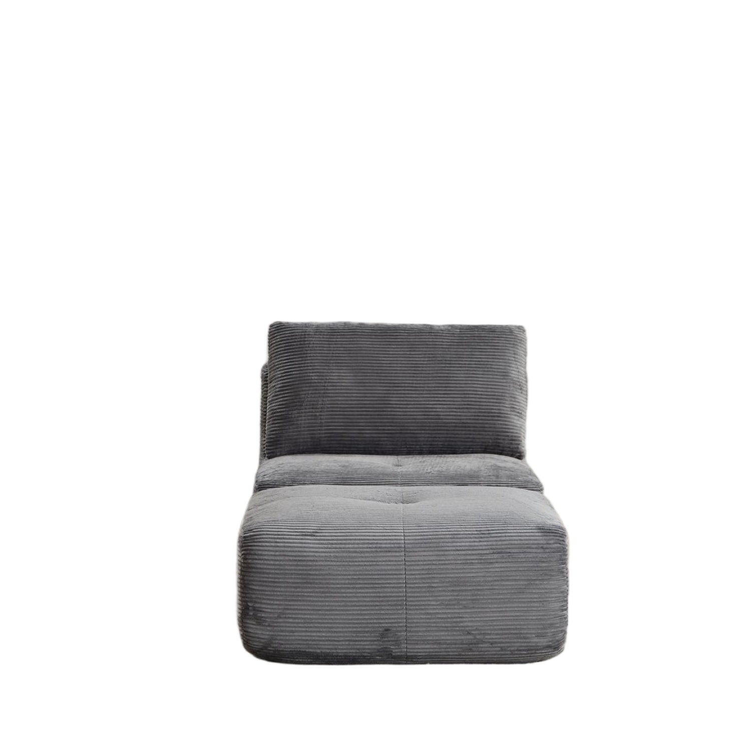Sofá Comprimido de Espuma de Memoria Moderna, Chaise Longue Individual para Sala de Estar, Sofá Seccional Modular en Forma de Nube Apto para Mascotas, Tela de Corduroy, Otomana Móvil, Sin Ensamblaje Requerido, Gris