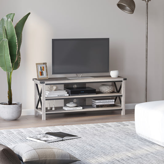 Ample Storage TV Stand with 2 Cable Management Hole