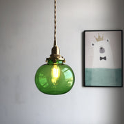 Brass Vintage Glass Chandelier