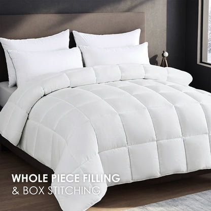 White Oversized Checkered Quilted Plump Duvet Luxury Hotel-grade Comfort For Bedrooms And Guesthouses. Winter-weight Warmth For Single/double Beds. Premium Breathable Microfiber Fabric. The Ultimate C