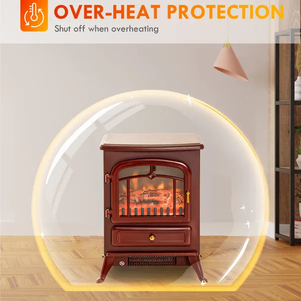 Red Electric Fireplace Heater