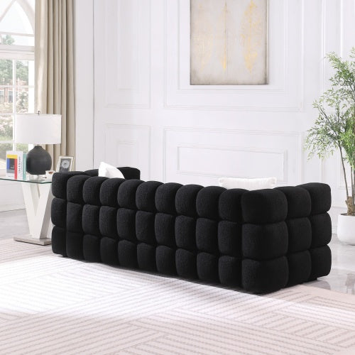 White Boucle 3-Seater Sofa