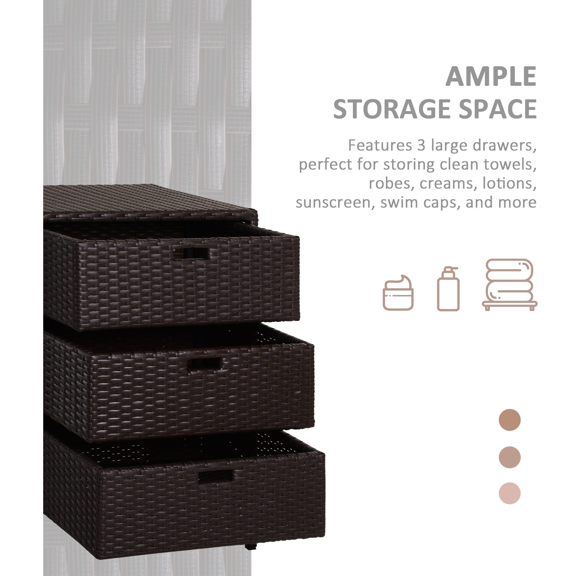 Rattan Poolside Storage Cabinet
