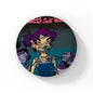 58mm Tinplate Frankenstein Girls Brooch