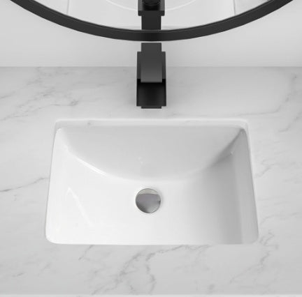 White Rectangular Undermount Basin