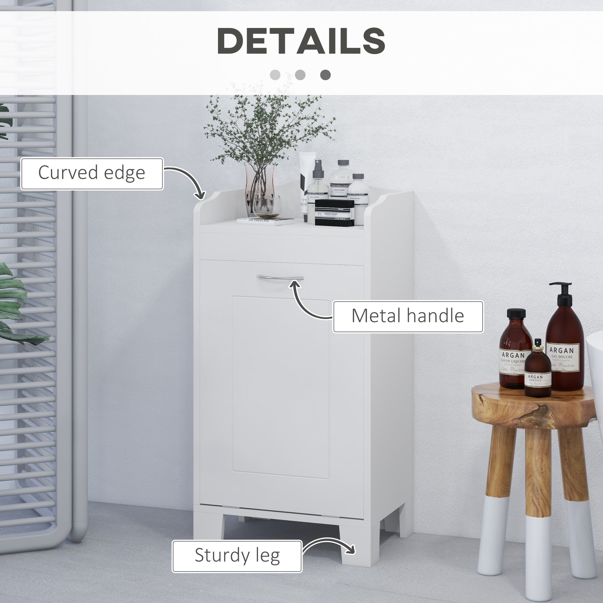 White Tilt-Out Laundry Hamper