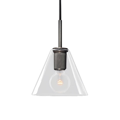 Modern Black/Brass/Chrome Pendant Lamp - 1 Light Clear Glass Ceiling Fixture