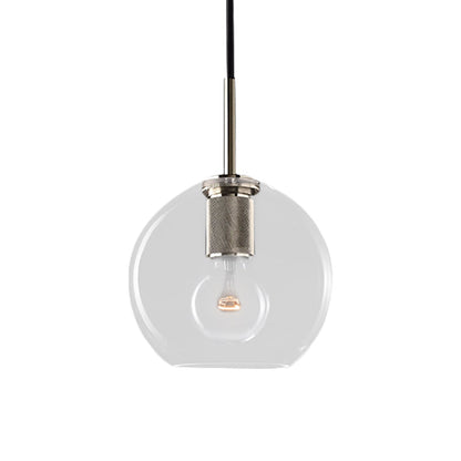 Modern Black/Brass/Chrome Pendant Lamp - 1 Light Clear Glass Ceiling Fixture